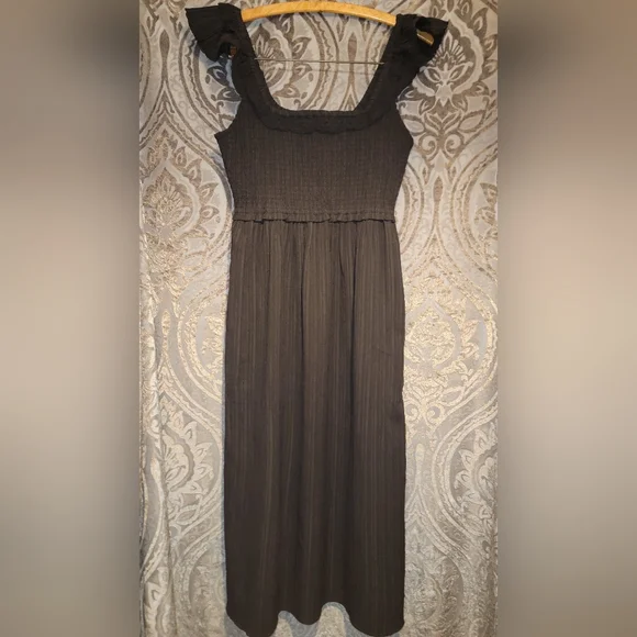 American Eagle Outfitters Brown Pleated Strapless Sundress